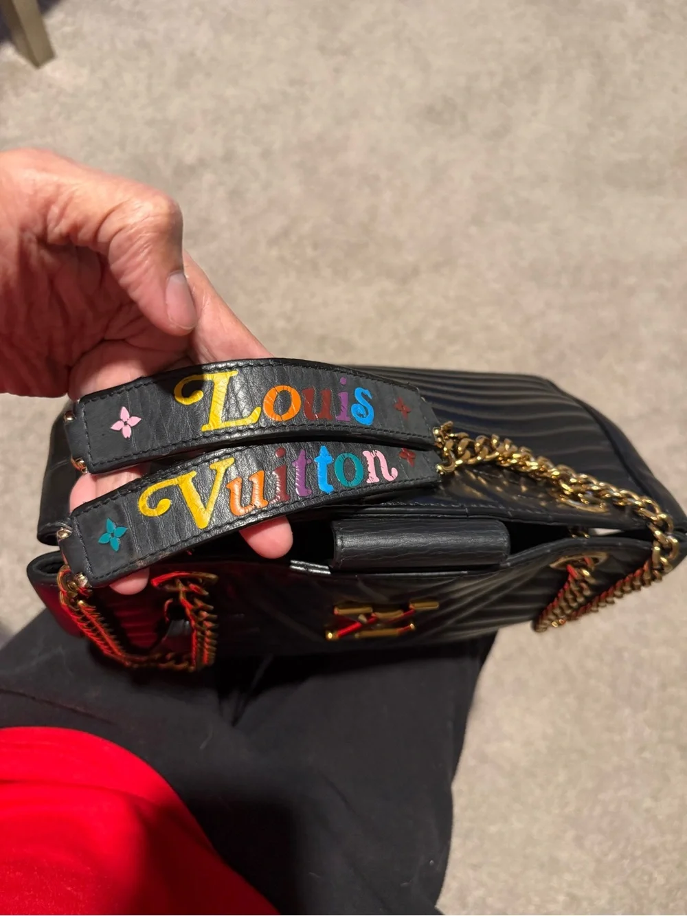 Louis Vuitton Black Quilted Leather Shoulder Bag with Gold Hardware